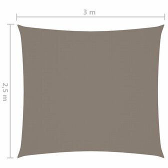 Zonnescherm rechthoekig 2,5x3 m oxford stof taupe 8720286121719 6