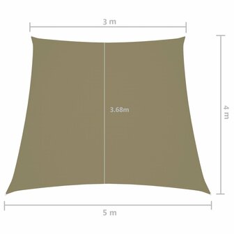 Zonnezeil trapezium 3/5x4 m oxford stof beige 8720286119891 6