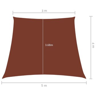 Zonnezeil trapezium 3/5x4 m oxford stof terracottakleurig 8720286121542 6