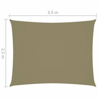 Zonnescherm rechthoekig 2,5x3,5 m oxford stof beige 8720286119525 6