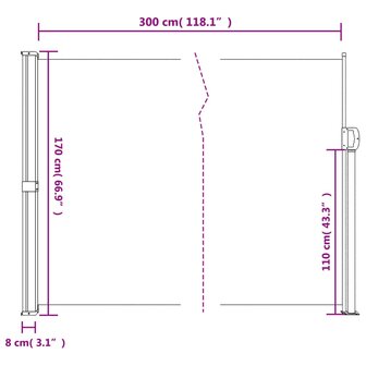 Windscherm intrekbaar 170x300 cm taupe 8721012483286 10