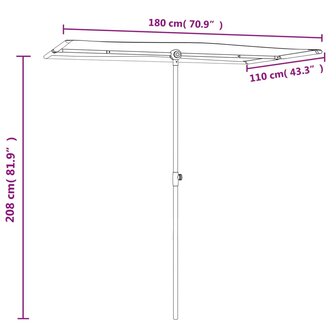 Parasol met aluminium paal 180x110 cm groen 8719883763361 11