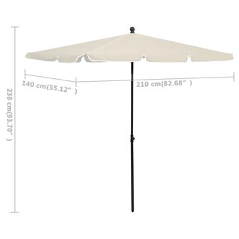 Parasol met paal 210x140 cm zandkleurig 8720286205020 6