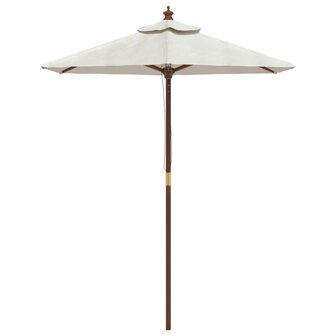 Parasol met houten paal 196x231 cm zandkleurig 8720845760434 3