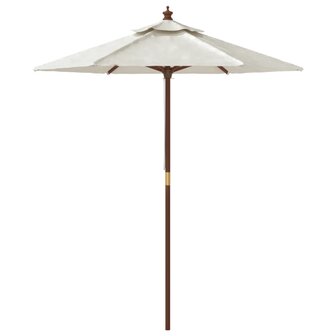 Parasol met houten paal 196x231 cm zandkleurig 8720845760434 4