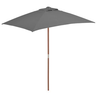 Parasol met houten paal 150x200 cm antraciet 8718475697749 1