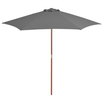 Parasol met houten paal 270 cm antraciet 8718475697541 1