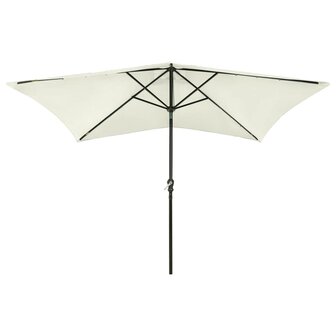 Parasol met LED&amp;apos;s en stalen paal 2x3 m zandkleurig 8720286164693 2