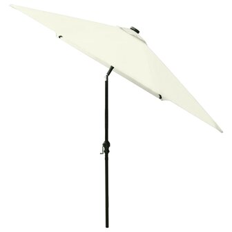 Parasol met LED&amp;apos;s en stalen paal 2x3 m zandkleurig 8720286164693 5