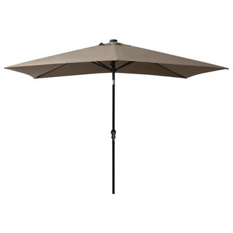 Parasol met LED&amp;apos;s en stalen paal 2x3 m taupe 8720286164716 3