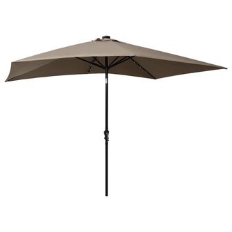 Parasol met LED&amp;apos;s en stalen paal 2x3 m taupe 8720286164716 4