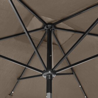 Parasol met LED&amp;apos;s en stalen paal 2x3 m taupe 8720286164716 9