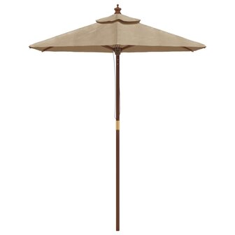 Parasol met houten paal 196x231 cm taupe 8720845760465 3