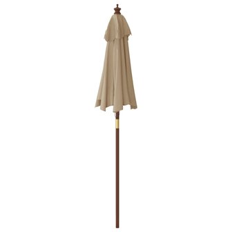 Parasol met houten paal 196x231 cm taupe 8720845760465 5