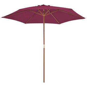 Parasol met houten paal 270 cm bordeauxrood 8718475697565 2