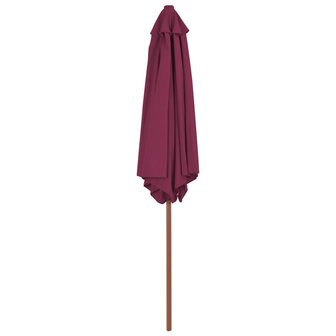 Parasol met houten paal 270 cm bordeauxrood 8718475697565 3