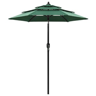 Parasol 3-laags met aluminium paal 2 m groen 8720286165355 1