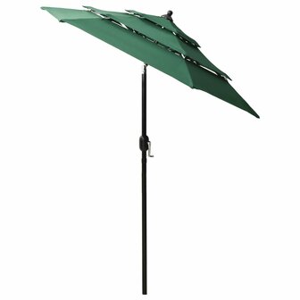 Parasol 3-laags met aluminium paal 2 m groen 8720286165355 3