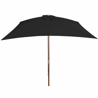 Parasol met houten paal 200x300 cm zwart 8720286164426 3