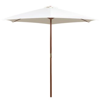 Parasol 270x270 cm houten paal cr&egrave;mewit 8718475505501 1