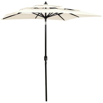 Parasol 3-laags met aluminium paal 2x2 m zandkleurig 8720286165263 1