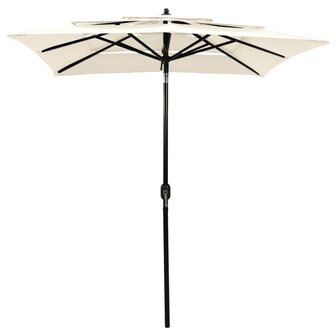 Parasol 3-laags met aluminium paal 2x2 m zandkleurig 8720286165263 2