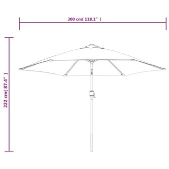 Parasol met metalen paal 300 cm zwart 8719883744537 8