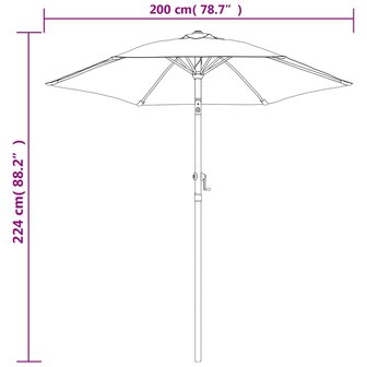 Parasol 200x224 cm aluminium antraciet 8719883745336 8