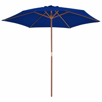 Parasol met houten paal 270 cm blauw 8720286164457 2