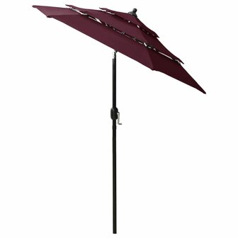 Parasol 3-laags met aluminium paal 2 m bordeauxrood 8720286165386 3