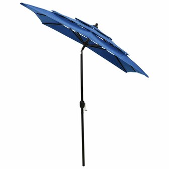 Parasol 3-laags met aluminium paal 2x2 m azuurblauw 8720286165331 3