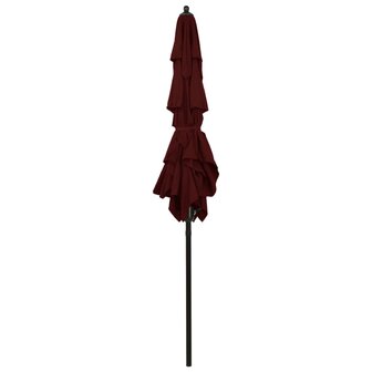 Parasol 3-laags met aluminium paal 2x2 m bordeauxrood 8720286165300 4