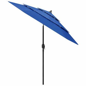 Parasol 3-laags met aluminium paal 2,5 m azuurblauw 8720286165492 2