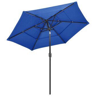 Parasol 3-laags met aluminium paal 2,5 m azuurblauw 8720286165492 3