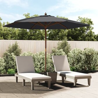 Parasol met houten paal 299x240 cm zwart 8720845760571 1