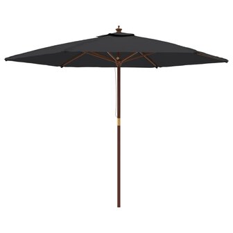 Parasol met houten paal 299x240 cm zwart 8720845760571 2