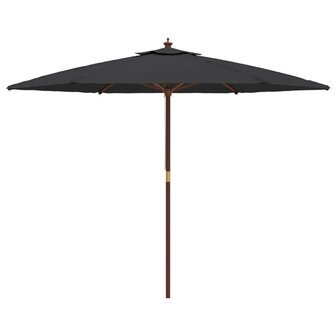 Parasol met houten paal 299x240 cm zwart 8720845760571 4