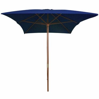 Parasol met houten paal 200x300 cm blauw 8720286164433 2