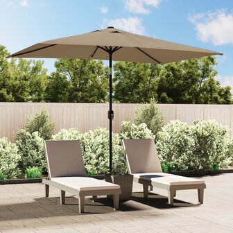 Parasol met metalen paal 300x200 cm taupe 8718475697411 1