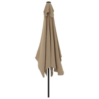 Parasol met metalen paal 300x200 cm taupe 8718475697411 4