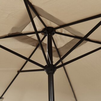 Parasol met metalen paal 300x200 cm taupe 8718475697411 5