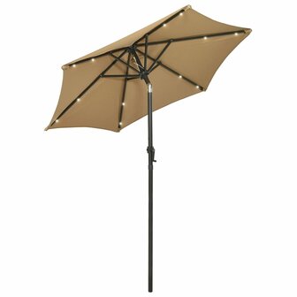 Parasol met LED-verlichting 200x211 cm aluminium taupe 8720286115497 2