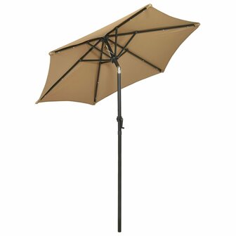 Parasol met LED-verlichting 200x211 cm aluminium taupe 8720286115497 4