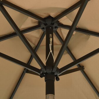 Parasol met LED-verlichting 200x211 cm aluminium taupe 8720286115497 5