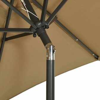 Parasol met LED-verlichting 200x211 cm aluminium taupe 8720286115497 6