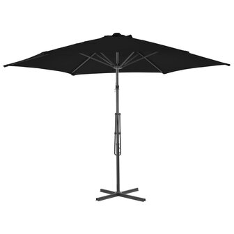 Parasol met stalen paal 300x230 cm zwart 8720286114964 3