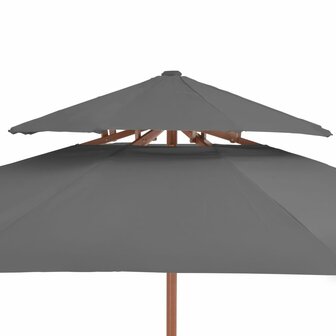 Parasol dubbeldekker met houten paal 270 cm antraciet 8718475697589 5