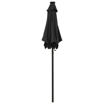 Parasol met LED-verlichting 200x211 cm aluminium zwart 8720286115527 3