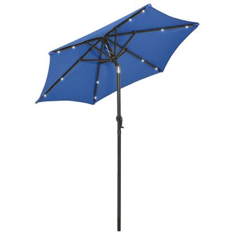 Parasol met LED-verlichting 200x211 cm aluminium azuurblauw 8720286115534 2