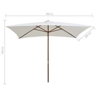 Parasol met houten paal 200x300 cm cr&egrave;mewit 8718475505488 7